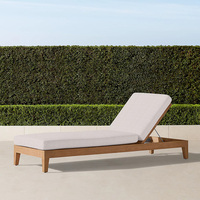 Chaise longue de jardin haut de gamme avec dossier inclinable, chaise longue de plage pour hôtel, mobilier d'extérieur, chaise longue en teck pour le loisir