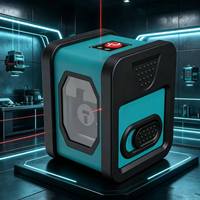 Niveau laser industriel autonivelant avec double module laser, base magnétique flexible, 360 degrés, 2 lignes