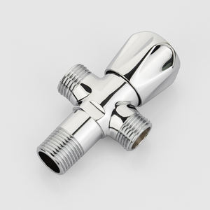 Ein-Ein-Zwei-Ausgang Messing-Eckventil Chrom-Finish Hydraulisches Wasserverteilungsventil PN10 FKM-Dichtung Waschmaschinen-Toilettenschlauch - Product Image 3