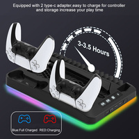 Nouveau contrôleur double chargeur sans fil Station de support verticale ventilateur de refroidissement Base Dock pour PS5/PS5 Console de jeux à disque mince