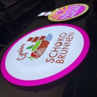 DakeSign Factory Wholesale Custom 3D Circular Vacuum LED Light Box Sign IP65 Waterproof Acrylic Coffee Shop Lightbox Signboard