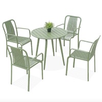 Ensemble table et chaises colorées d'extérieur, terrasse, chaises en alliage d'aluminium imperméables, meubles de table et chaises pour restaurant