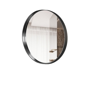 Round Wall Mounted Mirror Aluminum Alloy <b>Frame</b> Hinged Large Vanity Hanging Decorative Mirrors - Product Image 6