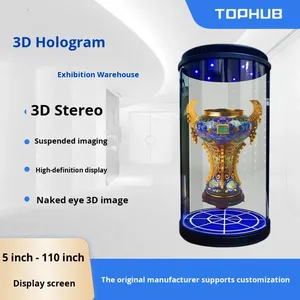 Tủ trưng bày hình trụ kỹ thuật số AI 86 inch, hiển thị holographic 360 độ, hiệu ứng 3D lập thể cho thang máy - Product Image 2