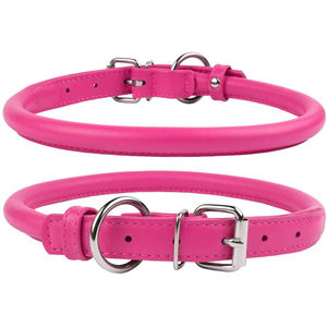 Collares de Cuero Redondos, Acolchados y Suaves, Hechos a Mano, Personalizados, para Todas las Temporadas, Ecológicos, con Joyas, en Varios Colores Sólidos - Product Image 3