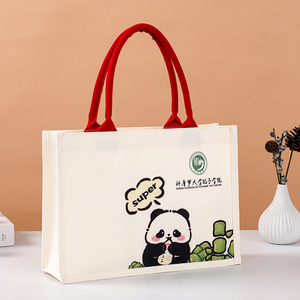 Sac fourre-tout 3D en toile écologique, durable et réutilisable, avec fermeture éclair, ruban décoratif, logo personnalisé, sac cadeau personnalisé pour - Product Image 3