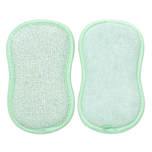 Éponge de nettoyage de cuisine en microfibre à prix abordable, double face, ondulée, pour la vaisselle - Product Image 3