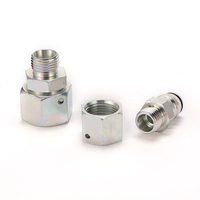 Raccord de tube hydraulique métrique mâle-femelle à compression en acier au carbone léger 2C, zingué