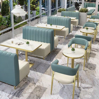 Café Restaurant de restauration rapide canapé banc café Commercial bois rond Restaurant stand sièges meubles Table et ensemble de chaises