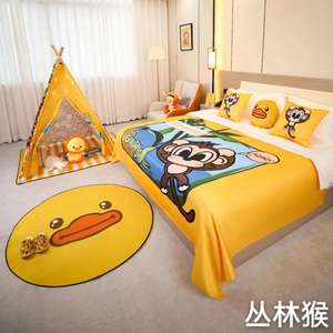 Source usine dessin animé design chambre d'enfants chambre familiale couvre-<span class=keywords><strong>lit</strong></span> taie d'oreiller ensemble de quatre pièces - Product Image 4