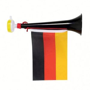 Corne de supporter en polyester imprimée avec logo personnalisé, bruiteur en plastique avec drapeaux de pays 14*21cm pour fêtes sportives et événements - Product Image 3