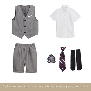 Conjunto de Tres Piezas de Uniformes Escolares de Verano para Niños y Niñas, Vestidos para Actuaciones de Jardín de Infancia del 1 de Junio, Uniformes de Escuela Primaria - Product Image 6