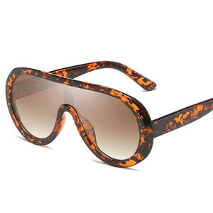 Lunettes de soleil surdimensionnées rondes colorées avec logo personnalisé, style vintage, pour femmes et hommes, monture large, protection UV400 - Product Image 1