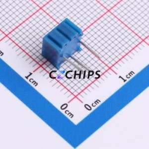 Résistance/potentiomètre réglable 3362P-1-105LF, composant traversant (THT)-3P, 7x6,8 mm, résistance 1 mOhm, 10 %, 500 mW, 250 ppm/ ℃ - Product Image 2