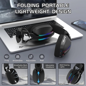 Auriculares para Juegos ATTACK SHARK L90 Plegables RGB Ultraligeros Tri-Modo con Sonido Estéreo 7.1 y Micrófono con Cancelación <span class=keywords><strong>de</strong></span> Ruido - Product Image 5