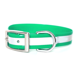 Hohe Sichtbarkeit Reflektierende Sicherheit Wasserdichtes <span class=keywords><strong>Tpu</strong></span>-beschichtetes Gurtband Haustier halsband Langlebiges verstellbares <span class=keywords><strong>Tpu</strong></span>-Hunde halsband - Product Image 2