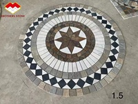 Mosaïques de marbre personnalisées en jet d'eau, incrustations de marbre pour sols, tapis en marbre, mosaïques de marbre en jet d'eau