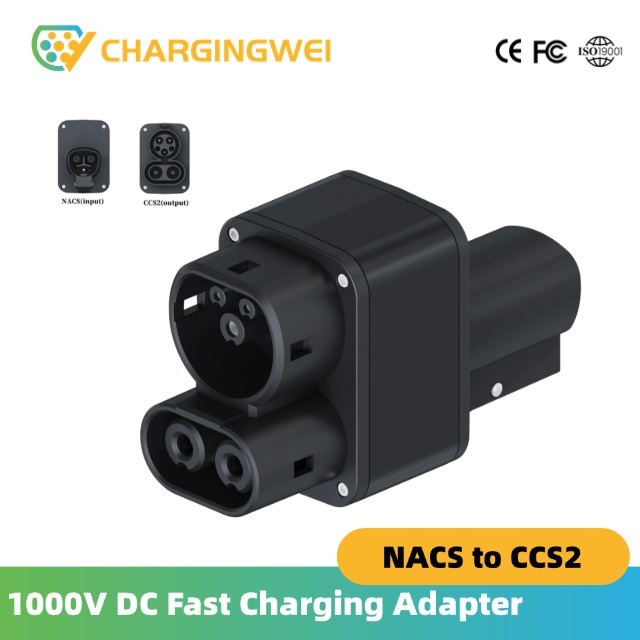 Tesla NACS to CCS2 DC Fast Charging Adapter 500A 1000V High Power EV Charger Connector for EU EV