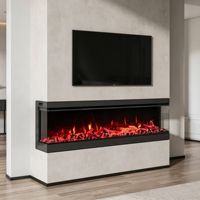 Cheminée électrique encastrée à 3 côtés de 100 pouces, commande par application, 9 couleurs de flamme, chauffage pour la maison et l'hôtel