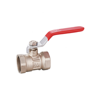 Robinet à bille manuel OEM en laiton 1/2'' à double filetage femelle, poignée longue, 200WOG, pour eau et gaz