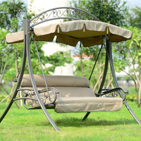 Nouveau design extérieur jardin 3 places patio balançoire chaise avec auvent réglable et cadre en acier durable balançoires chaises pour cour