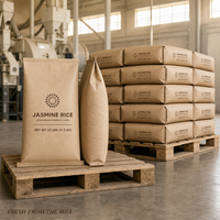 Sac en papier kraft personnalisé avec logo, qualité alimentaire, haute résistance, impression couleur sur plusieurs couches, pour l'emballage du riz en charge lourde