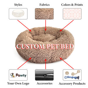 Luxus flauschige Kissen Plüsch Soft Donut Hunde bett Zubehör Wasch bare Beruhigung sofa Camas Para Perros Große benutzer definierte Katze Hund Haustier Bett - Product Image 4