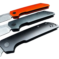 Couteau de poche pliant de haute qualité en acier 8Cr14MoV, lame à pointe tombante, boucle de lanière dorée, manche en aluminium, EDC, camping, OEM