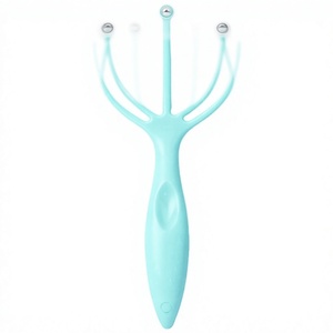 1 pièce Masseur corporel portatif en jade rose, à 9 griffes, en forme de balle, pour le cuir chevelu et le cou, avec rouleau de massage relaxant, anti-stress, pour le voyage - Product Image 4