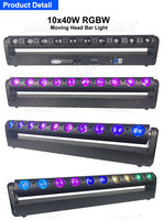 Barre de lumière mobile à faisceau RGBW 10x40W, contrôle par pixels, éclairage de scène DJ, barre LED DMX pour club, concert, spectacle