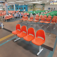 Chaises d'attente en métal pour l'extérieur, usage commercial, pour aéroport, hôpital, matériau PP, banc de réception pour passagers et patients