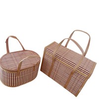 Panier en bambou pour Zongzi, gâteaux de lune, œufs et crabes – Vente en gros directe usine – Boîte cadeau rétro portable pour anniversaire et pleine lune