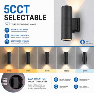 LED moderno nero opaco su e giù la parete esterna della parete esterna luce esterna per la casa 5CCT lampada esterna di colore - Product Image 4