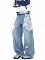 Jean en denim ample taille haute pour femme YUANBOFEI, respirant, écologique, style Y2K, décontracté, streetwear d'été
