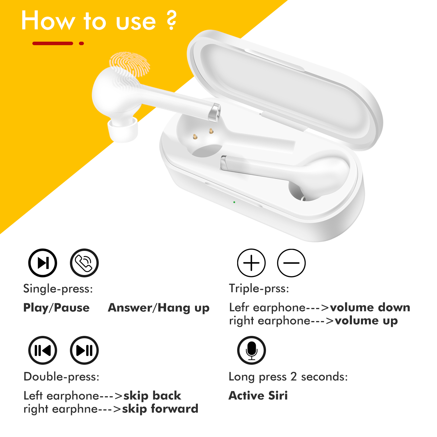 Vrai HIFI TW12 Sans Fil Bluetooth 5.0 Casque Stéréo Sport Écouteurs avec Micro