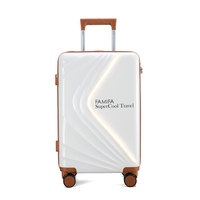 Valise de voyage à roulettes en ABS PC, haute capacité, OEM ODM, extensible, rigide, portable, motif dessin animé, légère, avec lumière LED brillante