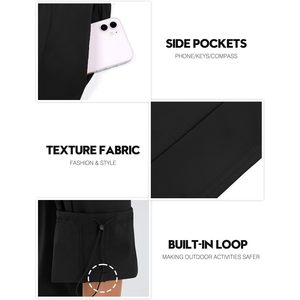 Pantalon large noir pour femme, taille élastique, léger, en tricot, pour l'automne, les voyages, la randonnée, le travail, décontracté - Product Image 3