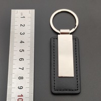 Porte-clés en cuir personnalisé avec logo laser, rectangulaire, en métal, pour homme, avec boucle en cuir PU, cadeau pour voiture, Guangdong 2026