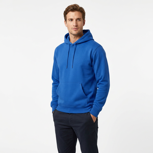 Sudadera con Capucha Azul para Hombre, Corte Regular, Forro Polar de Poliéster, Color Sólido Informal, Diseño con Bolsillos, Impermeable, de Secado Rápido y Transpirable - Product Image 1