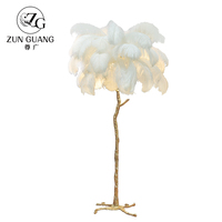 ZUNGUAN Nouveautés Lampe sur pied LED 5W de luxe moderne nordique avec plumes d'autruche pour la maison