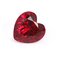 Rubis cultivé en laboratoire Rubis rouge de qualité supérieure Pierres précieuses synthétiques en vrac en forme de cœur Rubis de laboratoire de taille personnalisée de 1Ct à 10Ct