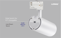 Spot sur rail à LED 3 CCT 3000K 5000k Tracklight à LED 10W 15W 20W 25w 30w CRI RA 90 Adaptateur triphasé Spot pour éclairage général pour éclairage de vente au détail