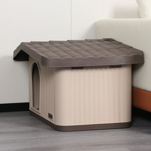 Cuccia Impermeabile Accogliente per Cani di Piccola Taglia e Gatti - Rifugio per Animali Domestici da Interno/Esterno con Design Ventilato a Casetta - Product Image 4