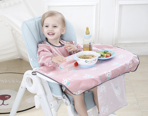 Étanche à manches longues bébé Smock bavoir sac bouton tout-petits <span class=keywords><strong>chaise</strong></span> <span class=keywords><strong>haute</strong></span> bavoirs <span class=keywords><strong>tablier</strong></span> couverture de Table pour <span class=keywords><strong>chaise</strong></span> <span class=keywords><strong>haute</strong></span> bébé soin accessoire - Product Image 1