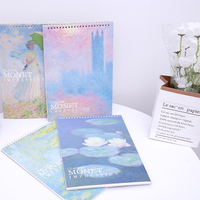 Carnet de croquis spirale avec couverture motif Impressionnisme Monet Nénuphars, assortiment pour artistes, étudiants, écoles, bureaux, anniversaires