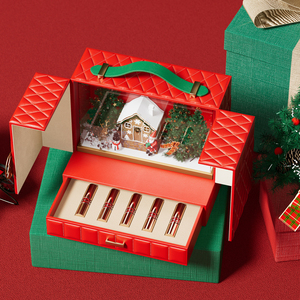 Lussuosa Scatola Regalo Natalizia per Cosmetici da Donna con Incisione Laser, Design Bloccabile, Dimensioni Personalizzabili - Product Image 5