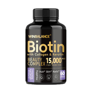 Pil <span class=keywords><strong>Biotin</strong></span> Keratin Kolagen OEM untuk Pertumbuhan Rambut Cepat & Kuku Kuat Suplemen Kecantikan Organik Vitamin Kulit Bercahaya Grosir - Product Image 1