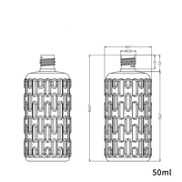 Bouteilles vides rechargeables pour diffuseur d'huile essentielle de parfum de 50ml personnalisées Bouteille de parfum en plastique pour diffuseur de parfum d'hôtel