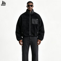 Blouson de recherche hiver extérieur à logo personnalisé blouson polaire zippé Bomber polaire sport extérieur veste polaire Sherpa en polaire coupe carrée