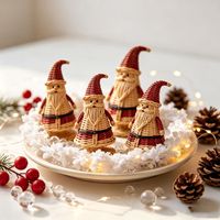 Sapin de Noël en rotin personnalisé, très demandé, décoration de bureau écologique pour la maison, ornements Père Noël